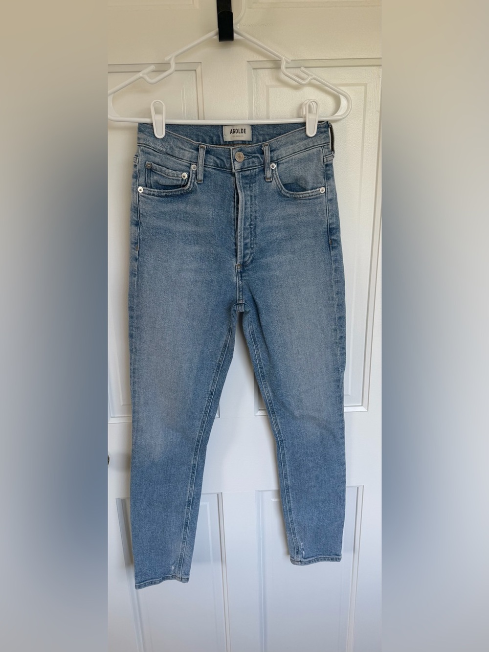 AGOLDE Jamie High Rise Classic Light Wash Jeans Size 25 Button Fly